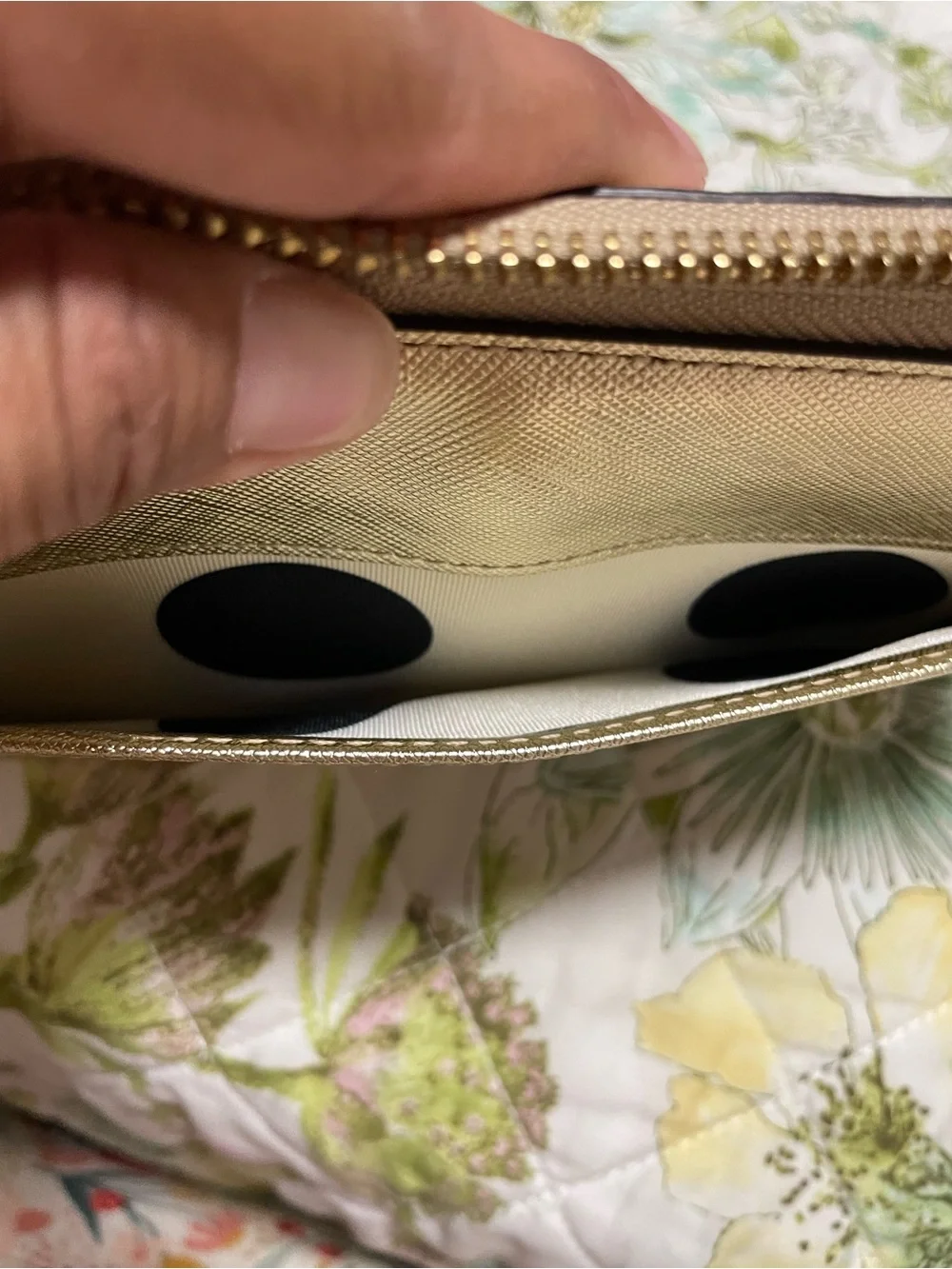 Gold Saffiano Zip-Around Wallet - Women Bags